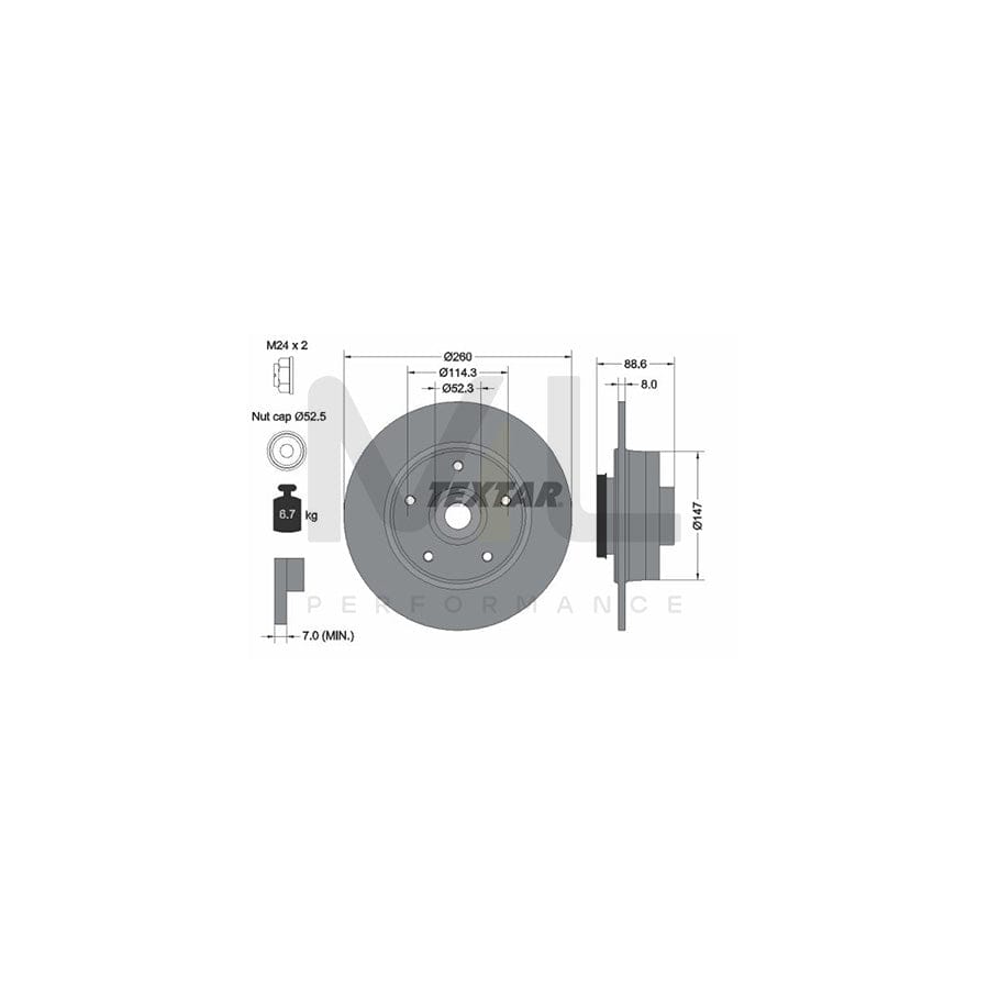 TEXTAR PRO 92291003 Brake Disc for RENAULT MEGANE Solid, Coated, with integrated magnetic sensor ring, with wheel bearing | ML Performance Car Parts