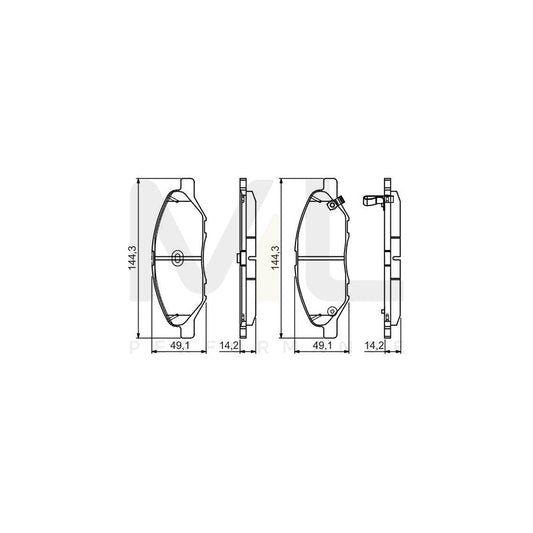 Bosch 0986495133 Brake Pad Set With Acoustic Wear Warning, With Mounting Manual BP1564 | ML Performance Car Parts