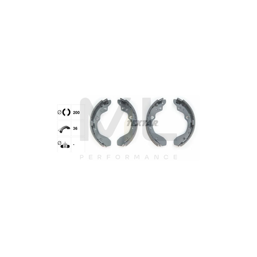 TEXTAR 91053200 Brake Shoe Set for MAZDA 323 without handbrake lever | ML Performance Car Parts