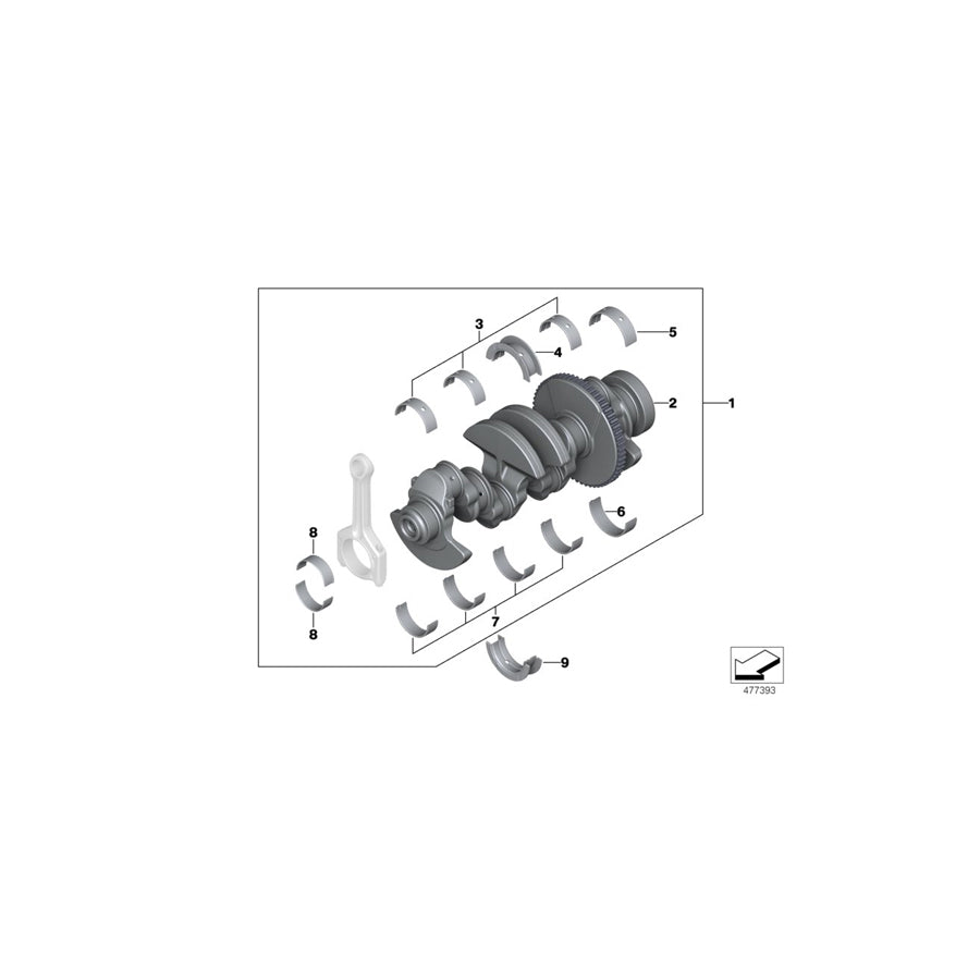 Genuine BMW 11217516040 E84 E87 E93 Crankshaft Without Bearing Shells (Inc. 318i, 318ti & 320i) | ML Performance US Car Parts