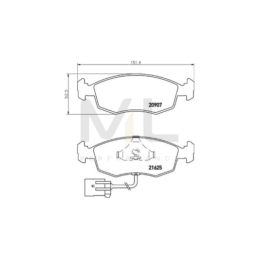 TEXTAR 2162501 Brake pad set for FORD SCORPIO with integrated wear warning contact | ML Performance Car Parts