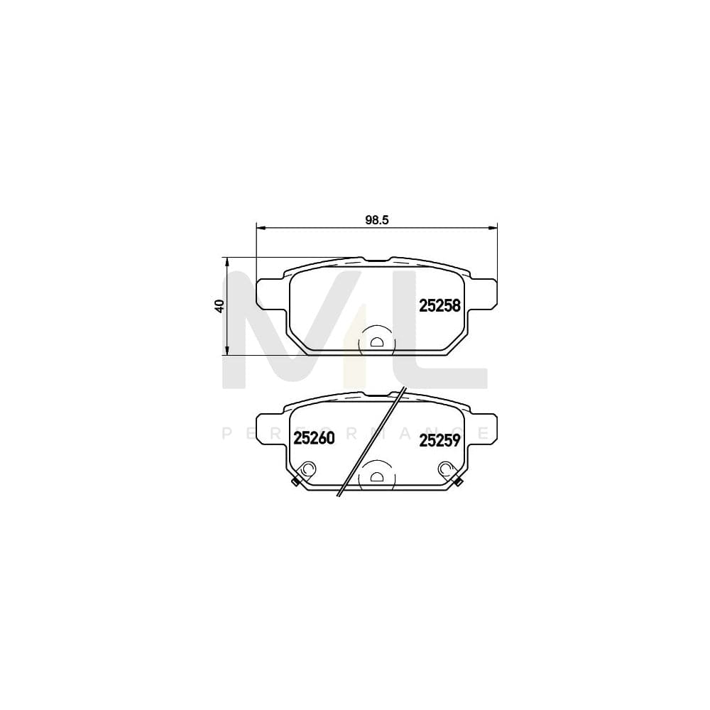 Hella 8DB 355 015-871 Brake Pad Set With Acoustic Wear Warning