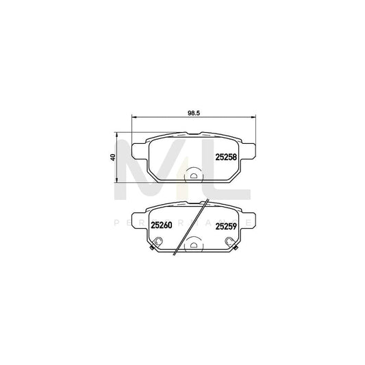 Hella 8DB 355 015-871 Brake Pad Set With Acoustic Wear Warning