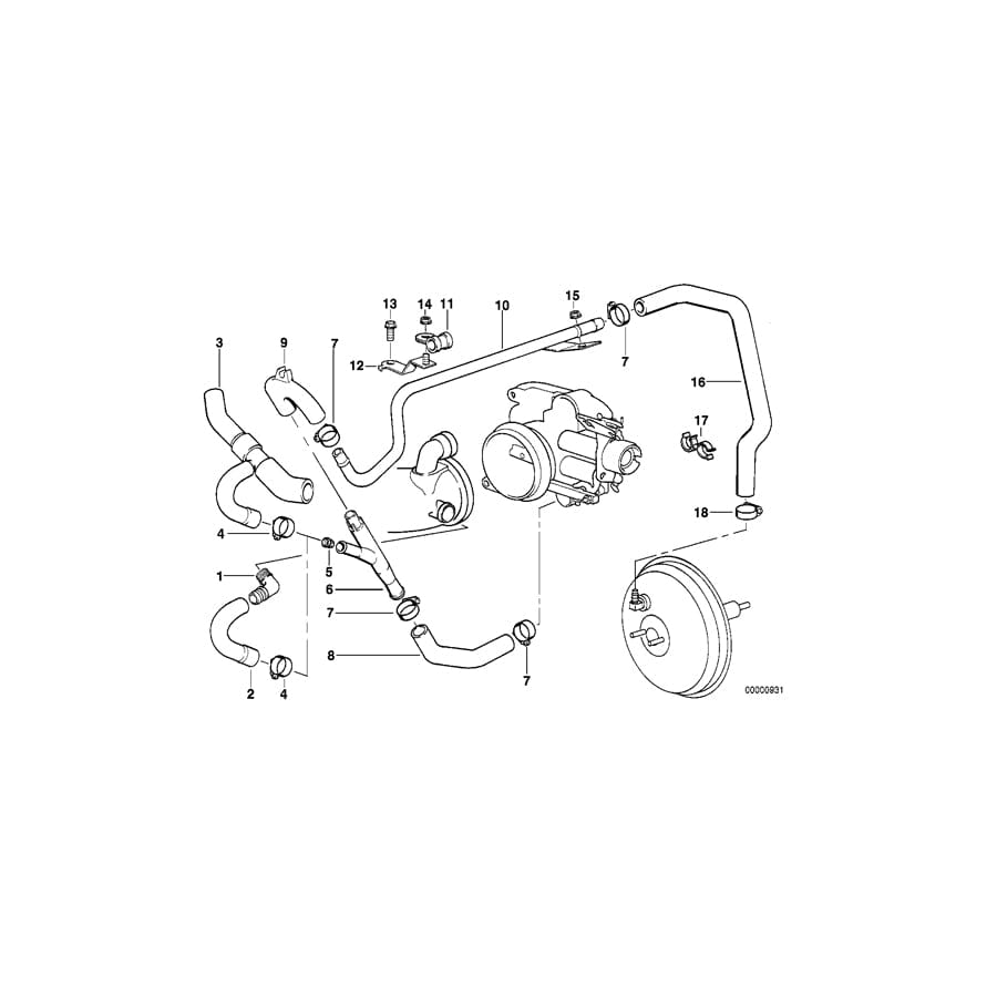Genuine BMW 11611741396 E39 E38 Pipe Clamp (Inc. 740i, 730i & 540iP) | ML Performance UK Car Parts