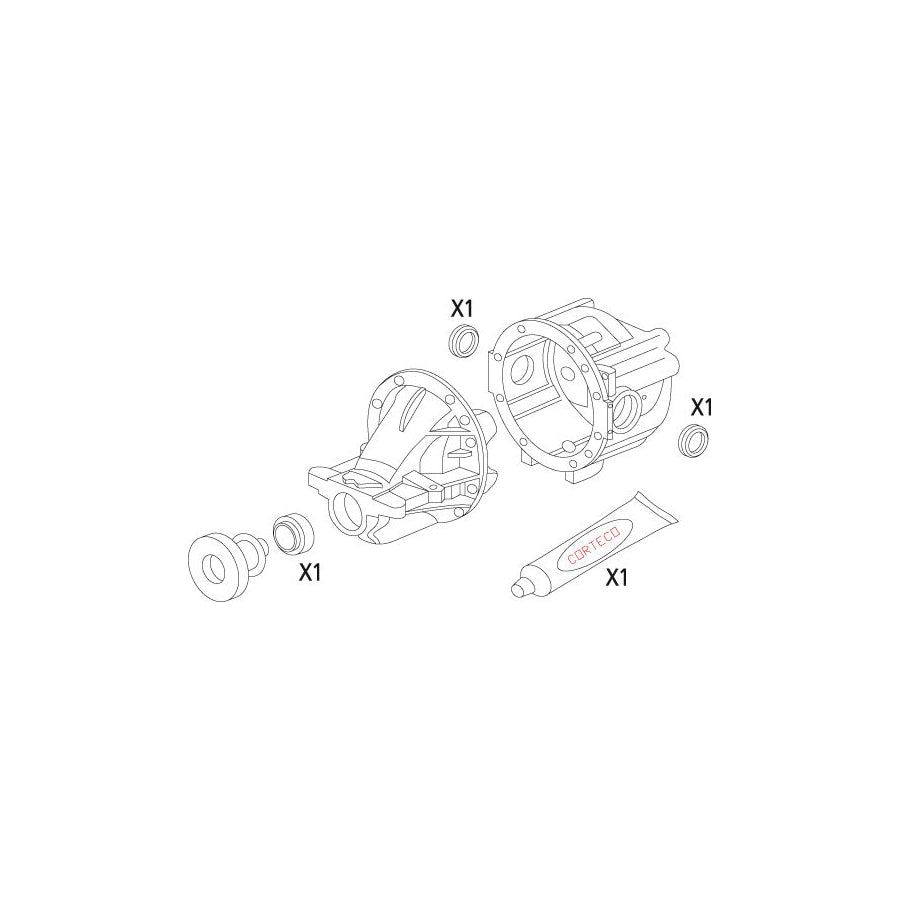 Corteco 19536215 Gasket Set, Differential for Honda S2000 (Ap)