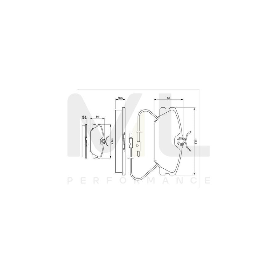 Bosch 0986469191 Brake Pad Set For Renault 25 With Integrated Wear Sensor, With Anti-Squeak Plate BP745 | ML Performance Car Parts
