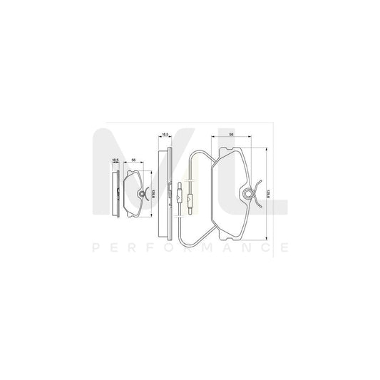 Bosch 0986469191 Brake Pad Set For Renault 25 With Integrated Wear Sensor, With Anti-Squeak Plate BP745 | ML Performance Car Parts