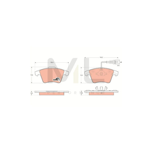 TRW Cotec Gdb1651 Brake Pad Set For Vw Touareg I (7La, 7L6, 7L7) Incl. Wear Warning Contact | ML Performance Car Parts