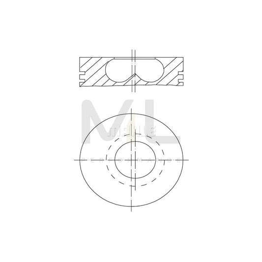 MAHLE ORIGINAL 007 04 01 Piston 93,4 mm, with piston ring carrier, without cooling duct | ML Performance Car Parts