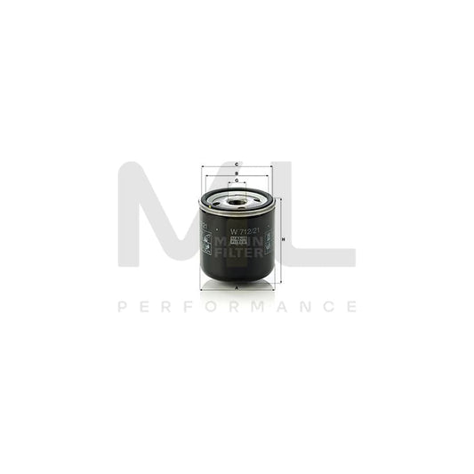 MANN-FILTER W 712/21 Oil Filter Spin-on Filter, with one anti-return valve