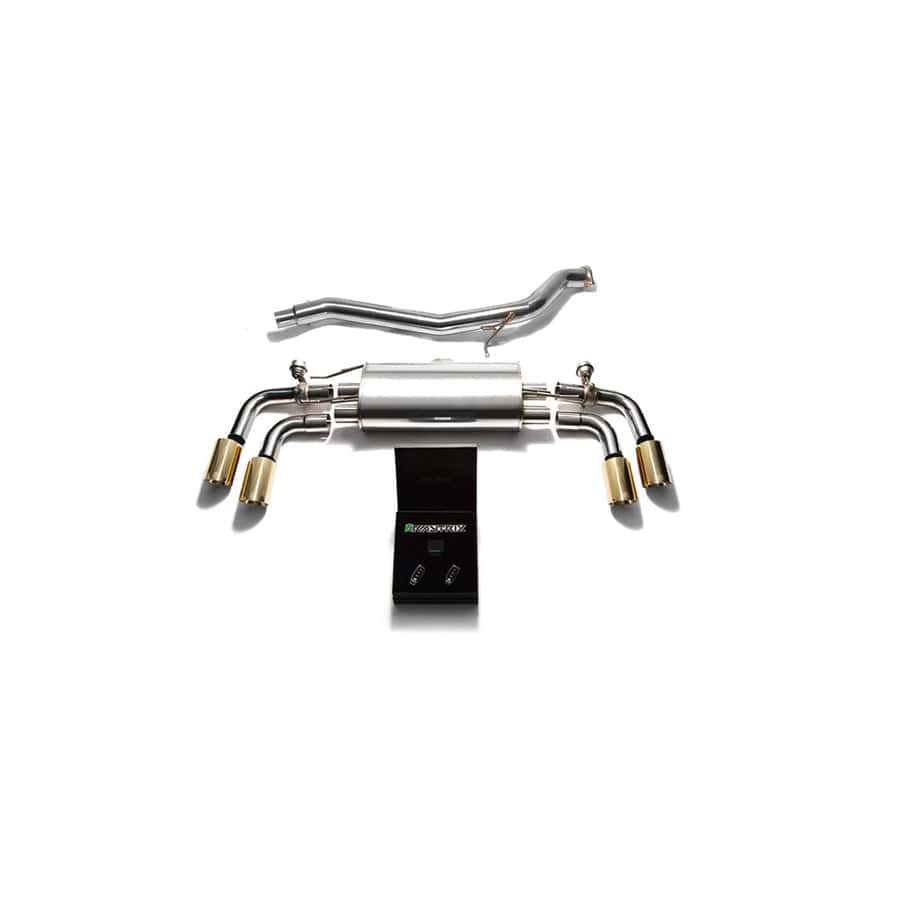 Armytrix AU8JS-QS11G Valvetronic Exhaust System Audi TT | TTS Quattro MK2 8J 2007-2014 with Quad Gold 3.5"