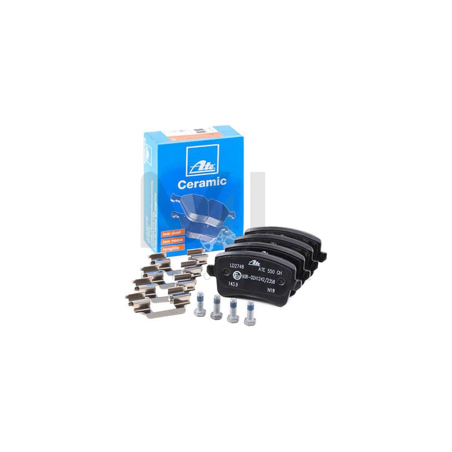 ATE Ceramic 13.0470-2748.2 Brake pad set excl. wear warning contact, not prepared for wear indicator, with brake caliper screws, with accessories