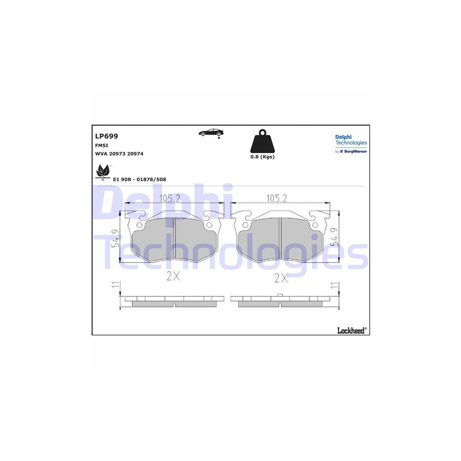 Delphi Lp699 Brake Pad Set