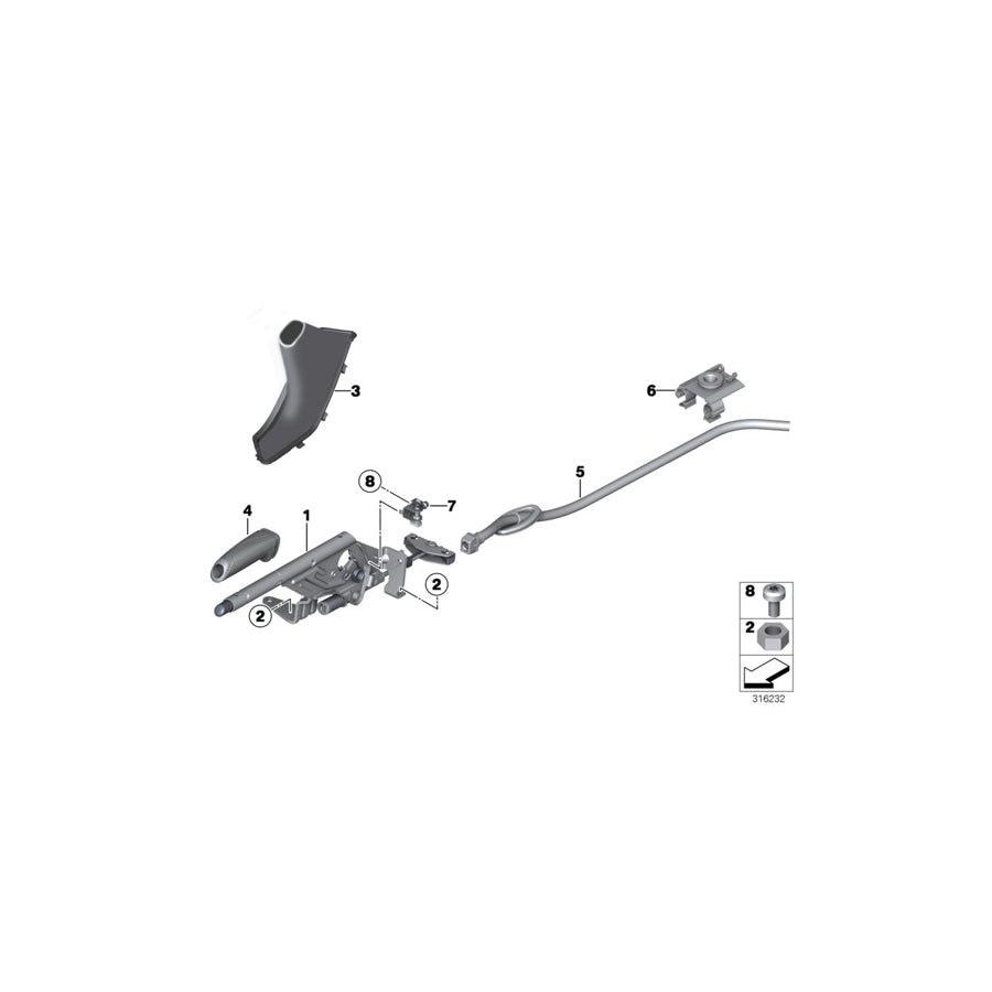 Genuine BMW 34429235426 F33 F34 F32 Handbrake Lever Cover VENETOBEIGE (Inc. 418i, Hybrid 3 & 340iX) | ML Performance US Car Parts