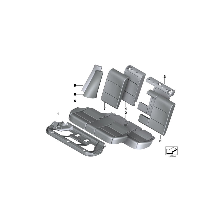 Genuine BMW 52207368460 F25 Cover Backrest Leather Left MOKKA (Inc. X3) | ML Performance US Car Parts
