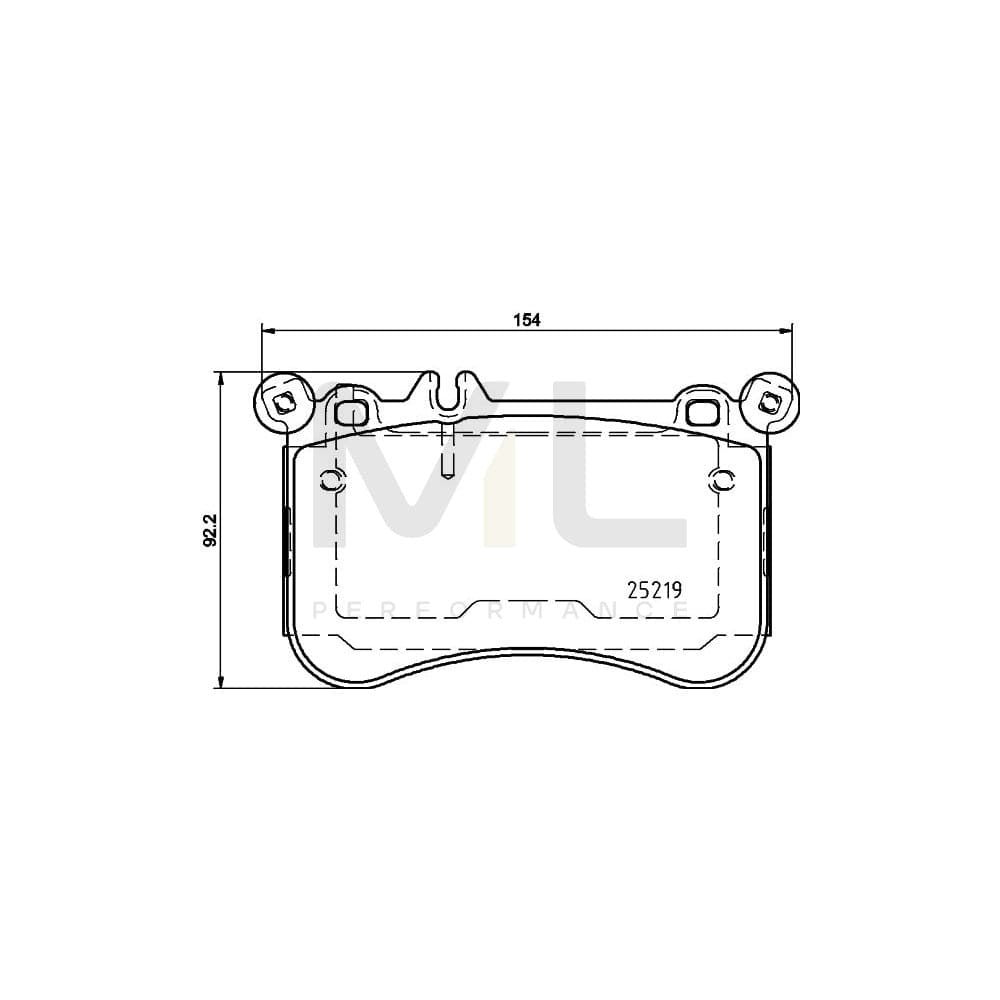 Hella 8DB 355 019-671 Brake Pad Set Prepared For Wear Indicator, With Counterweights
