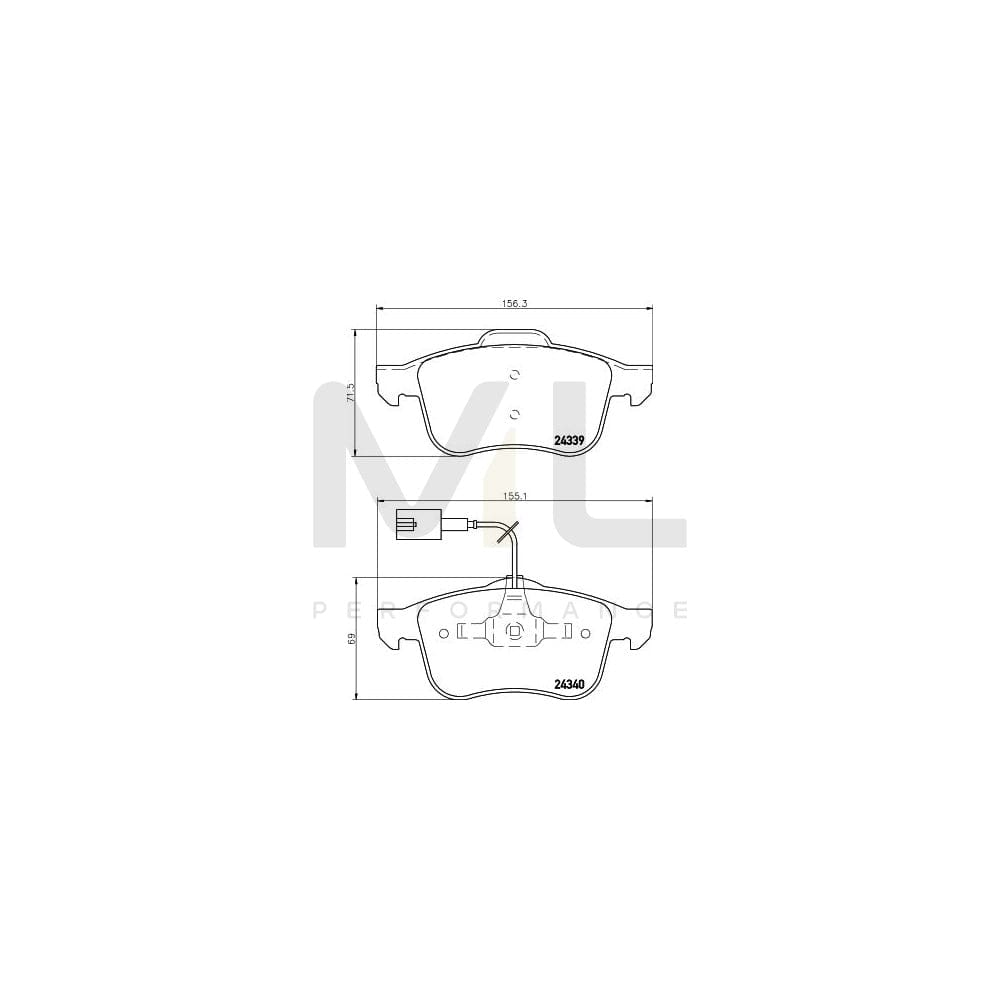 Hella 8DB 355 006-901 Brake Pad Set With Integrated Wear Warning Contact
