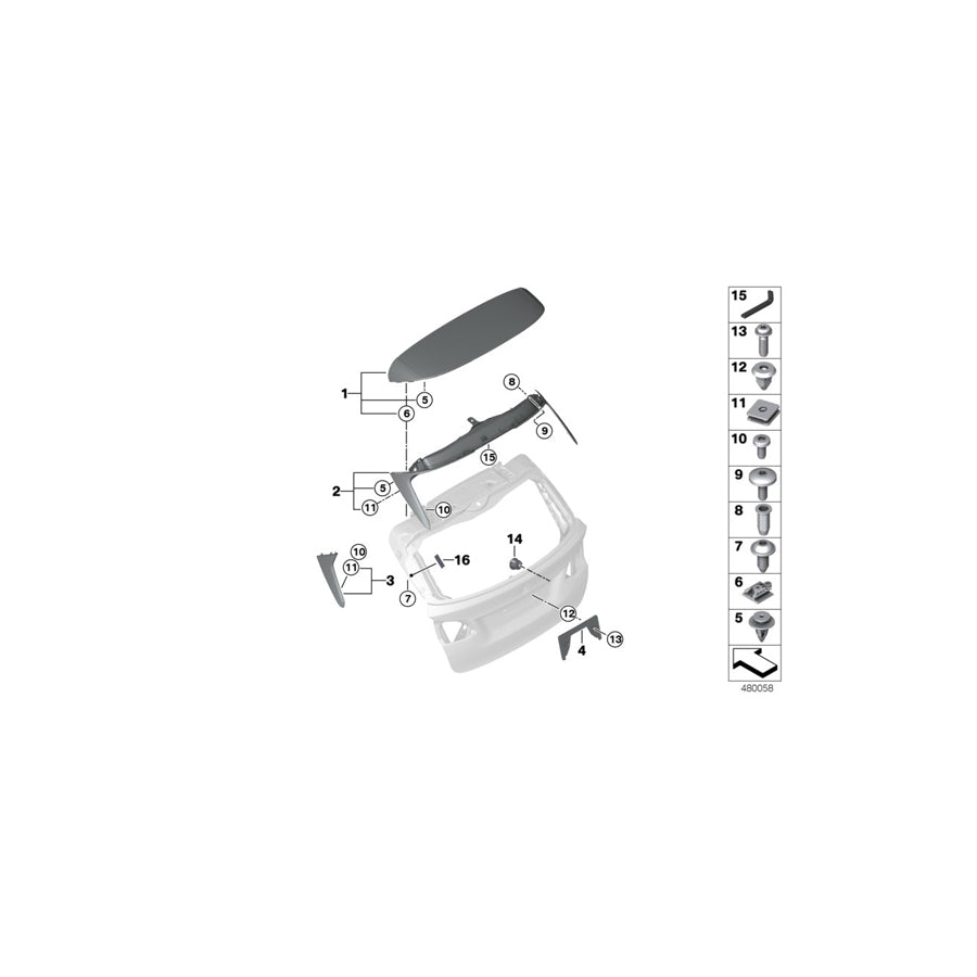 Genuine BMW 51627348578 F45 Trunk Lid Cover (Inc. 218i, 216i & 225iX) | ML Performance US Car Parts
