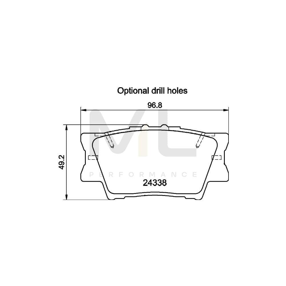 Hella 8DB 355 006-881 Brake Pad Set Not Prepared For Wear Indicator