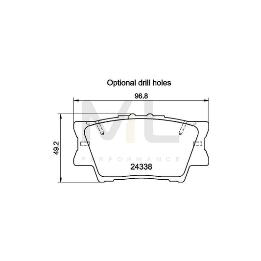 Hella 8DB 355 006-881 Brake Pad Set Not Prepared For Wear Indicator