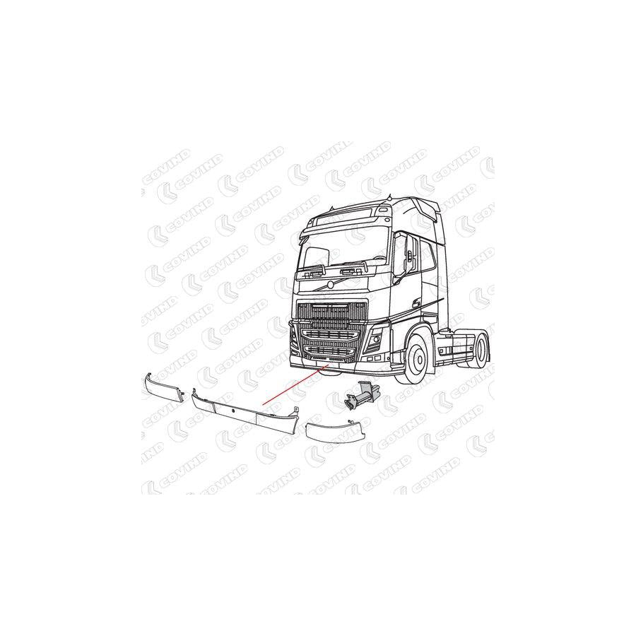 Covind 4Fh/ 99 Mounting Bracket, Bumper