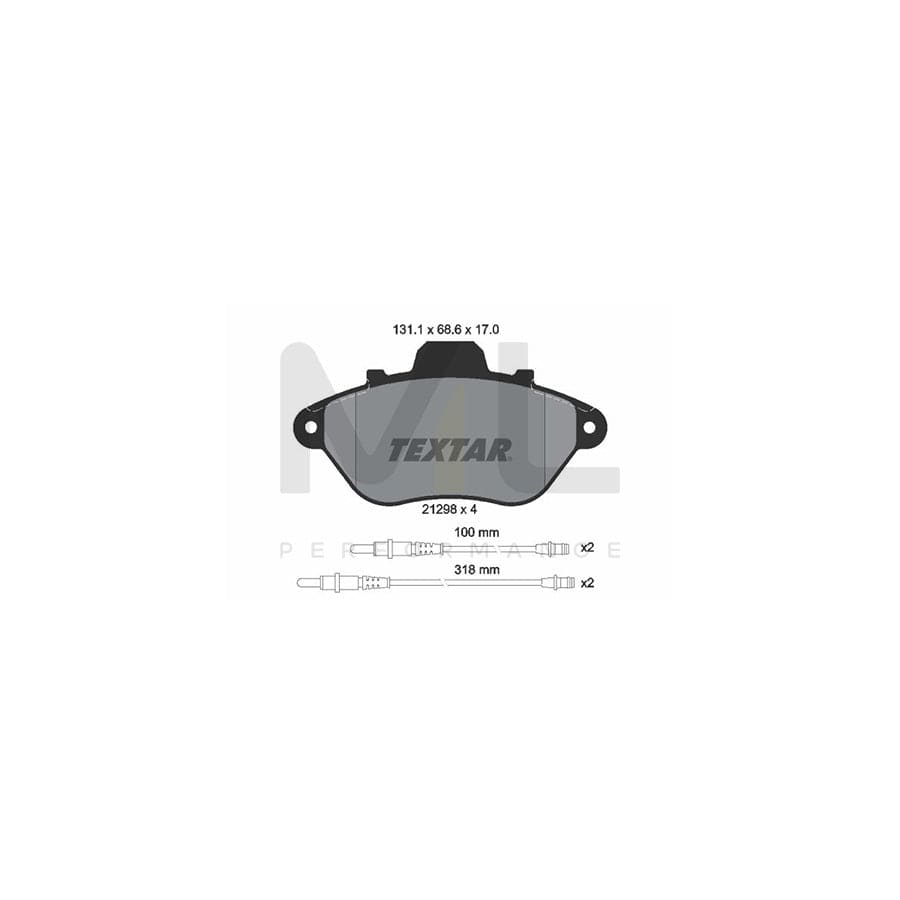 TEXTAR 2129802 Brake pad set for PEUGEOT 605 Saloon incl. wear warning contact | ML Performance Car Parts