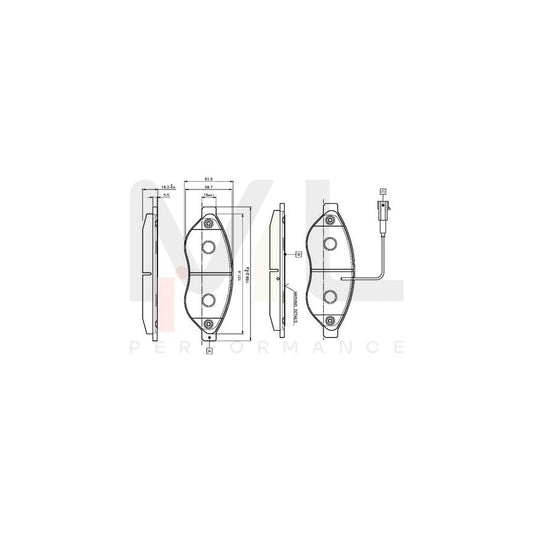 Bosch 0986Tb2944 Brake Pad Set Incl. Wear Warning Contact  | ML Performance Car Parts