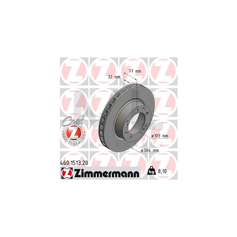 ZIMMERMANN COAT Z 460.1513.20 Brake Disc Internally Vented, Coated