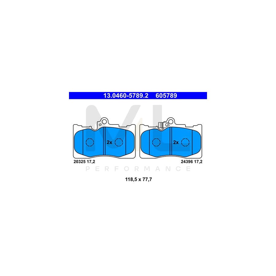 ATE 13.0460-5789.2 Brake pad set with acoustic wear warning