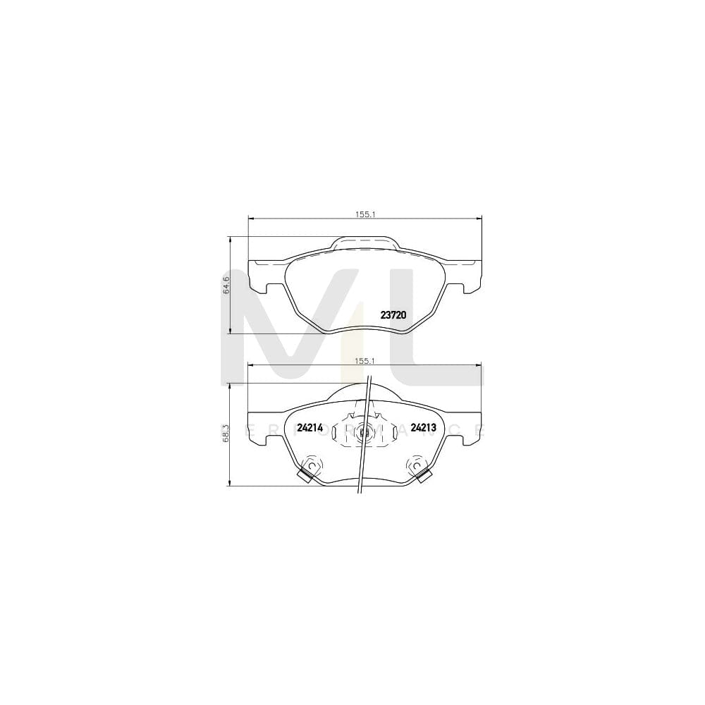 Hella 8DB 355 010-831 Brake Pad Set For Honda Accord With Acoustic Wear Warning