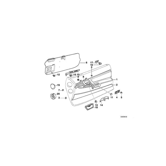 Genuine BMW 51418177834 E31 Door Lining Leather Front Right 0352 SILBERGRAU (Inc. 840i, 850CSi & 850Ci) | ML Performance US Car Parts