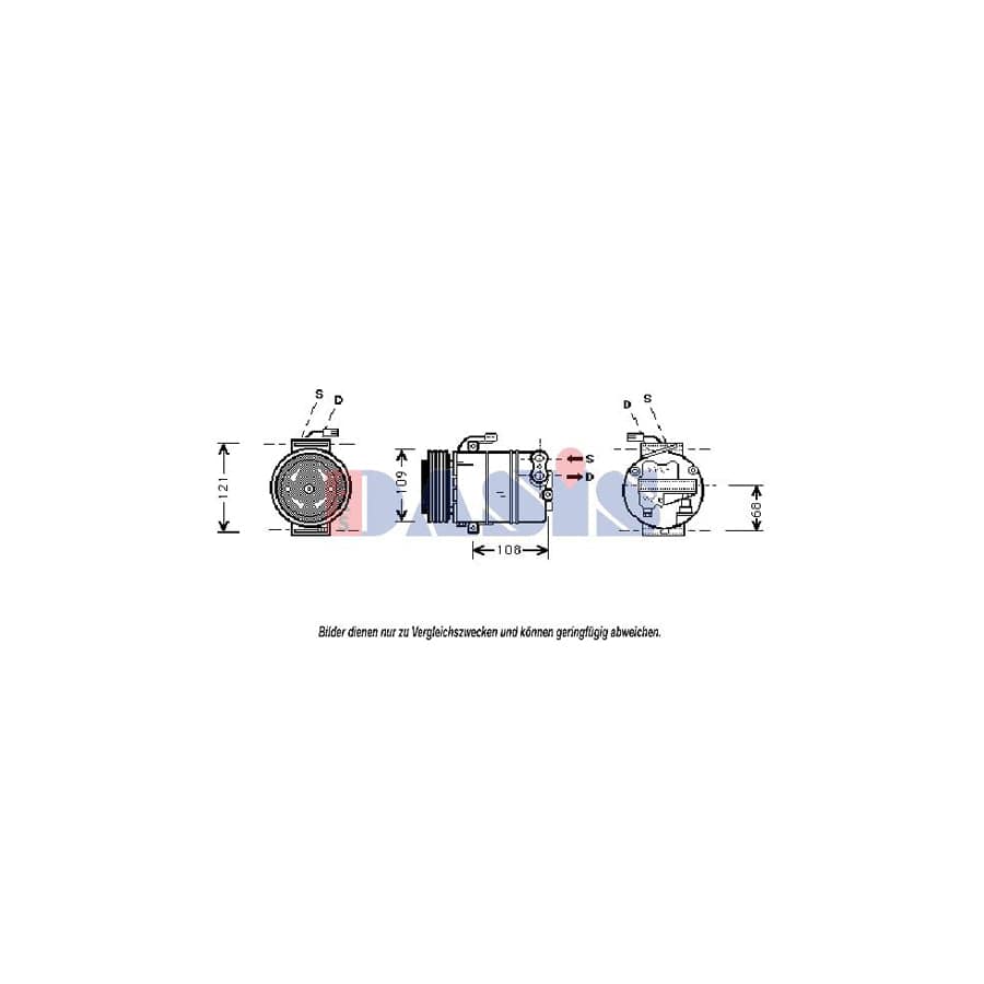 AKS Dasis 851028N Compressor, Air Conditioning for Opel Omega