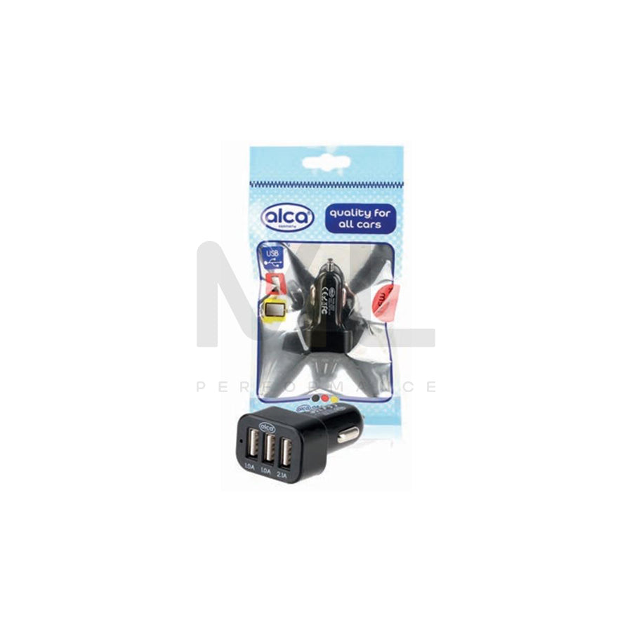 ALCA 510410 In-car charger 12-30V, 12V/1A, 9V/1.5A, QuickCharge 5V/2A, Number of inlets/outlets: (1 USB Quick charge), 3 USB, Black