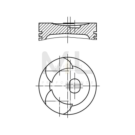 MAHLE ORIGINAL 002 44 03 Piston 91,7 mm, with piston ring carrier, without cooling duct | ML Performance Car Parts