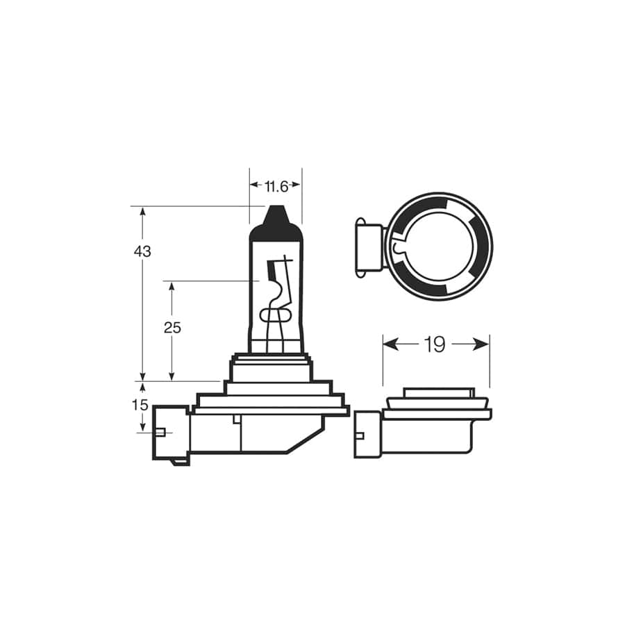 RING R458HD 24V 70W H11 PGJ19-2 Halogen Headlamp (Heavy Duty )