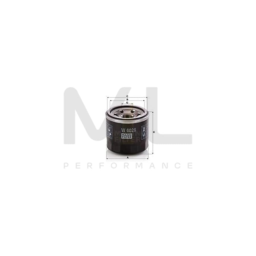 MANN-FILTER W 6026 Oil Filter Spin-on Filter