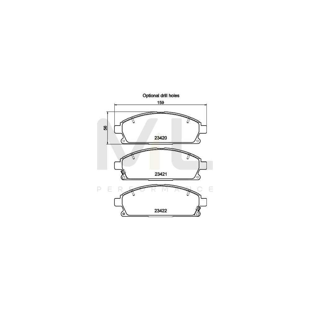 Hella 8DB 355 009-661 Brake Pad Set With Acoustic Wear Warning