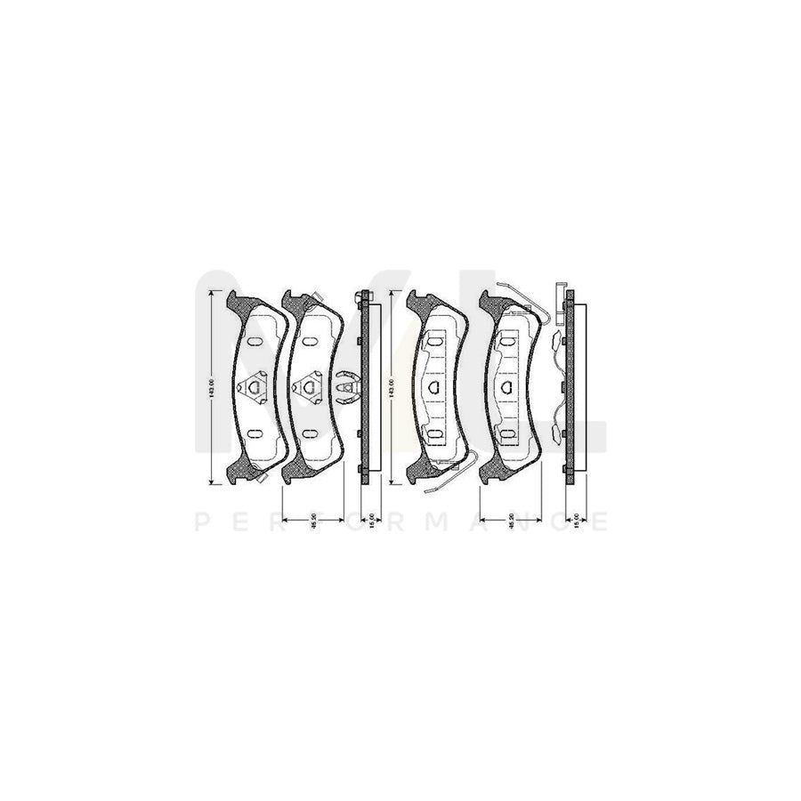 Bosch 0986Tb2308 Brake Pad Set For Jeep Grand Cherokee I (Zj, Zg) Excl. Wear Warning Contact, With Accessories  | ML Performance Car Parts