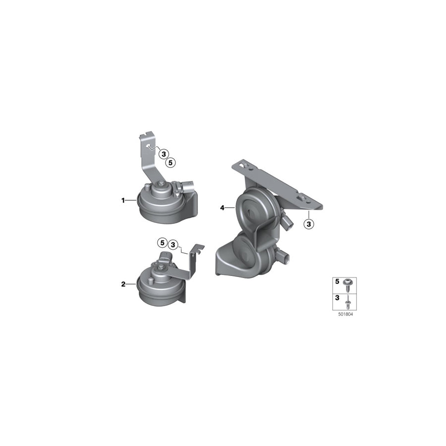 Genuine BMW 61338077468 F87 Horn, Low Pitch (Inc.  & M2 Competition) | ML Performance US Car Parts