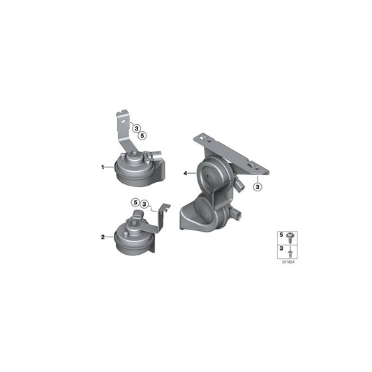 Genuine BMW 61338077468 F87 Horn, Low Pitch (Inc.  & M2 Competition) | ML Performance US Car Parts