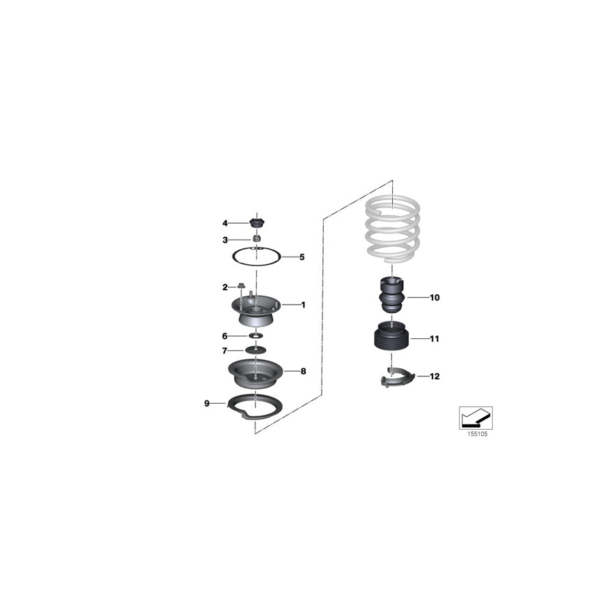 Genuine BMW 31316769731 RR1 E31 E65 Self-Locking Collar Nut M8-8 ZNS3 (Inc. One 55kW, 316i 1.9 & Z4 35is) | ML Performance UK Car Parts