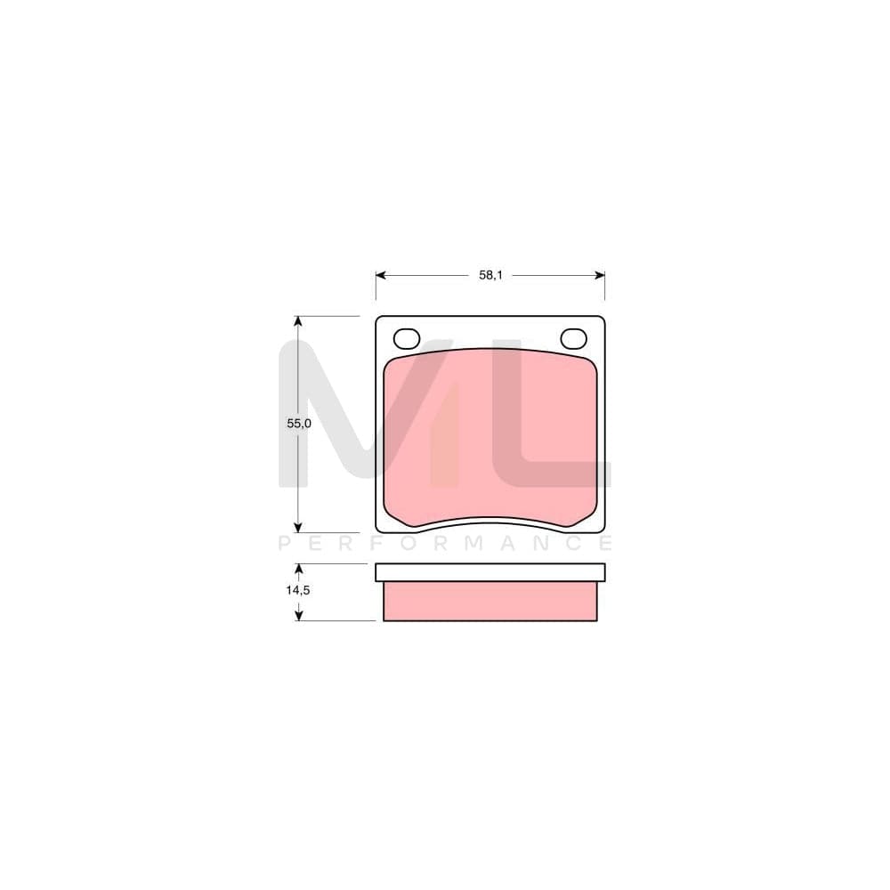 TRW Gdb126 Brake Pad Set Not Prepared For Wear Indicator | ML Performance Car Parts