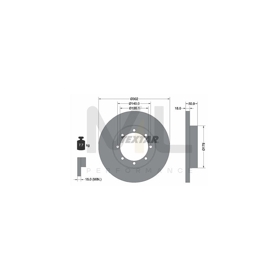 TEXTAR 92230800 Brake Disc Solid, without wheel hub, without wheel studs | ML Performance Car Parts