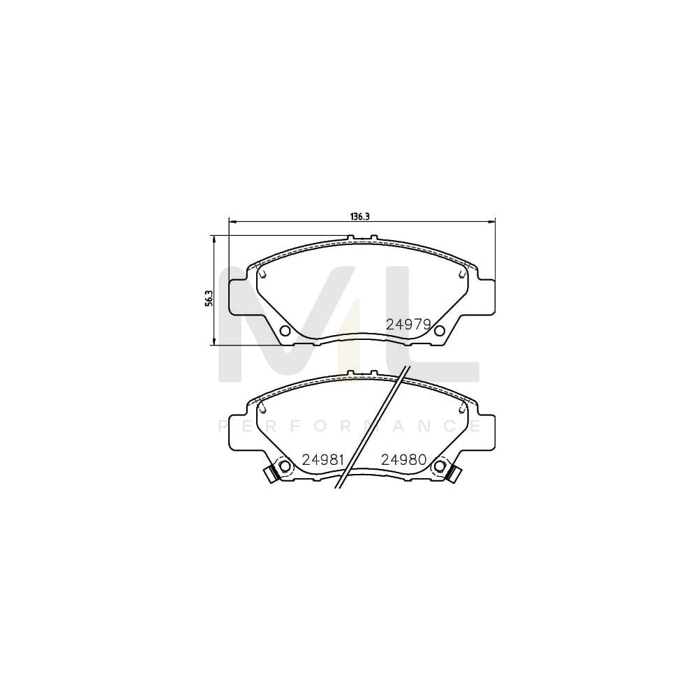 Hella 8DB 355 015-001 Brake Pad Set With Acoustic Wear Warning, With Accessories