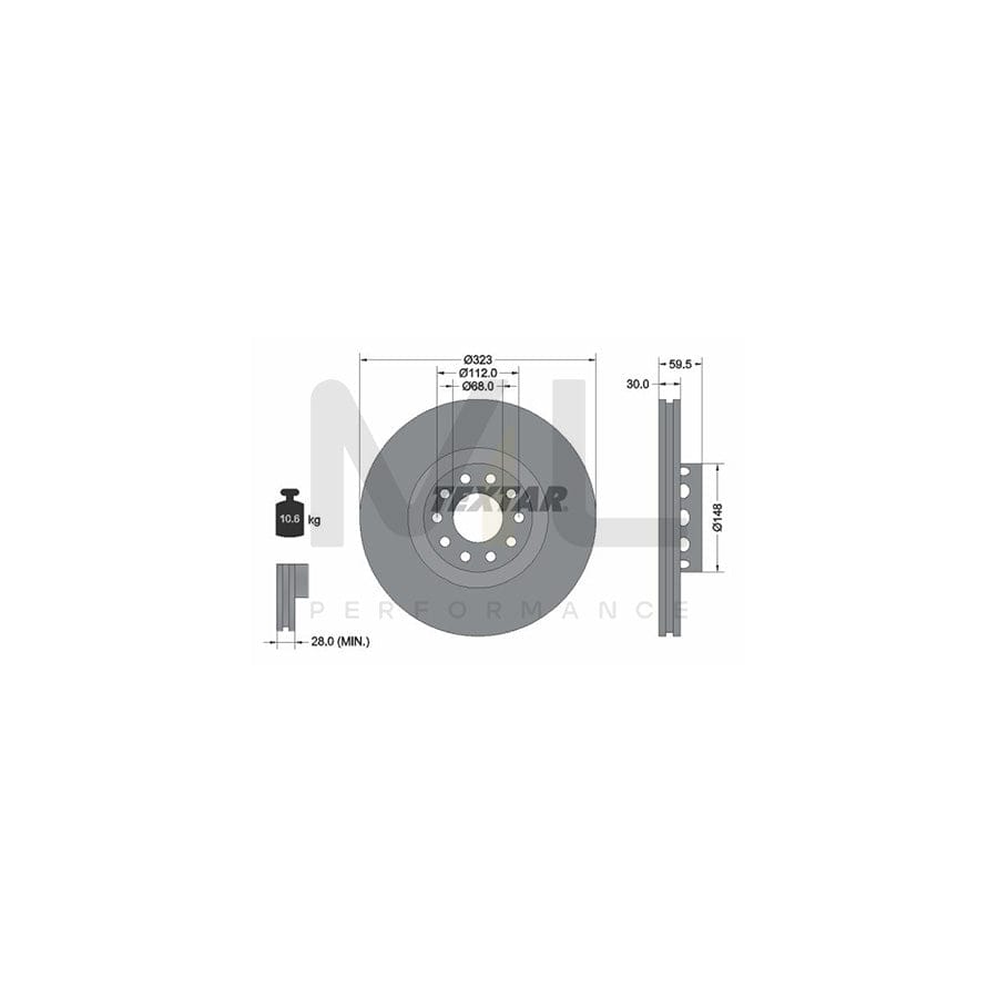TEXTAR PRO+ 92098305 Brake Disc Externally Vented, Coated, High-carbon, without wheel hub, without wheel studs | ML Performance Car Parts