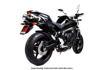 Scorpion EYA84SEO Yamaha Factory Oval Slip-On (Pair) - Polished Stainless Steel Sleeve (FZ6 / FZS600 Fazer) | ML Performance US US
