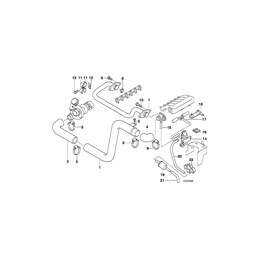 Genuine BMW 11612246418 E36 Pressure Pipe Without Exhaust Gas Valve (Inc. 325td) | ML Performance UK Car Parts