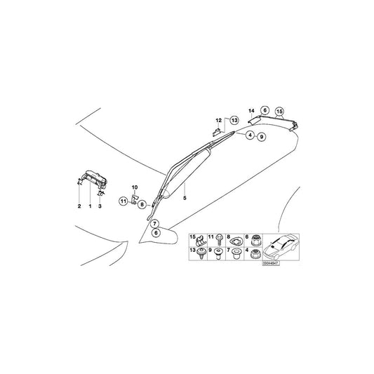 Genuine BMW 72128234842 E38 Right Its Head Air Bag Bracket (Inc. 750iL, 728i & 735iL) | ML Performance US Car Parts