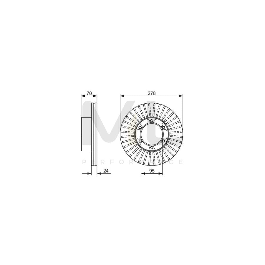 BOSCH 0 986 479 488 Brake Disc for RENAULT MASTER Vented, Oiled, without bolts/screws | ML Performance Car Parts
