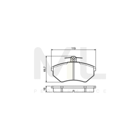 Bosch 0986495457 Brake Pad Set Excl. Wear Warning Contact, With Mounting Manual BP2089 | ML Performance Car Parts
